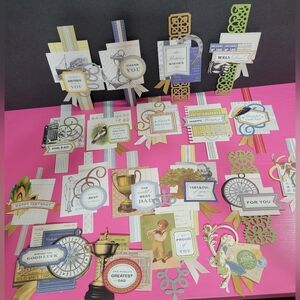 Anna Griffin Gentlemen's Collage Card Toppers Set. (0244)